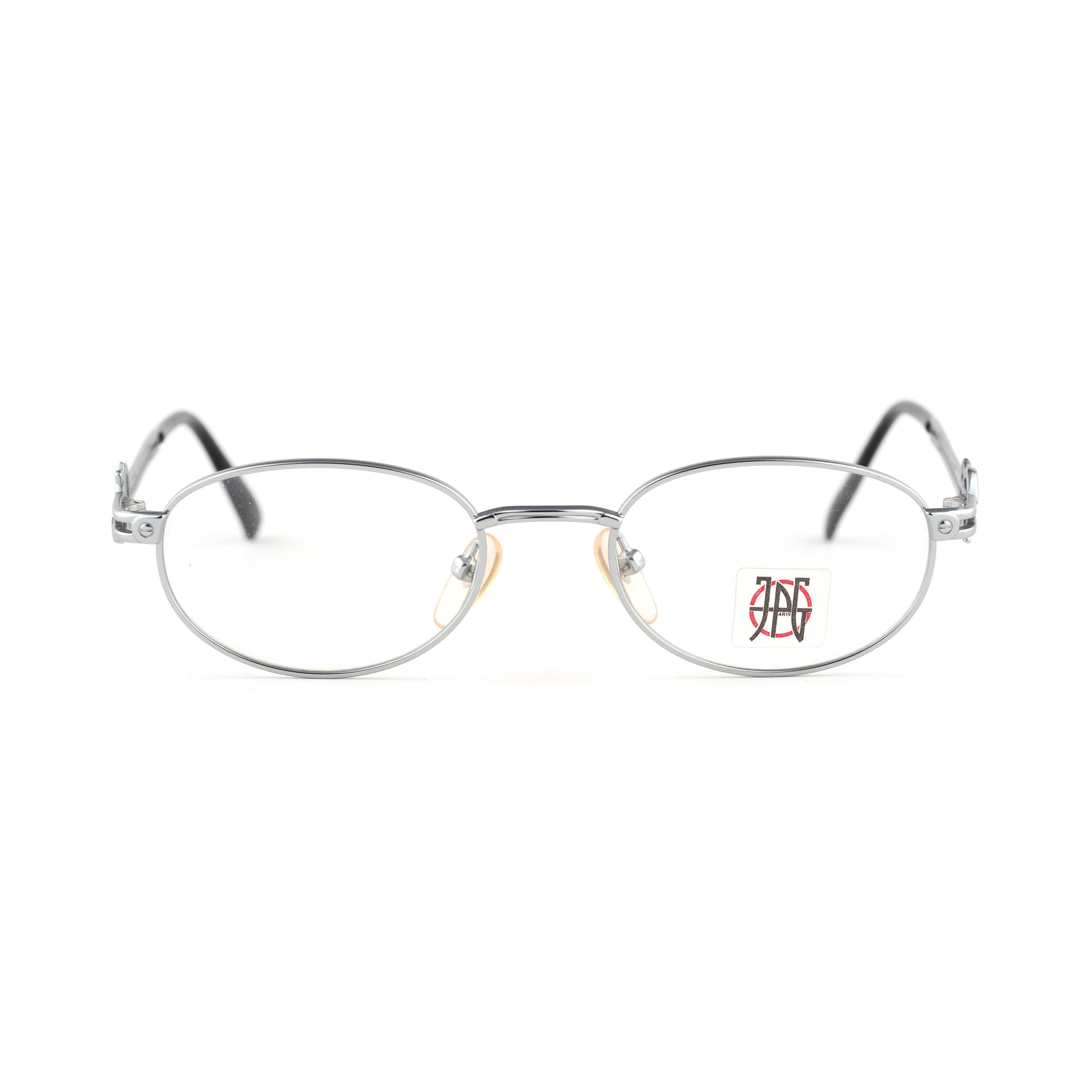 Matte Silver Oval Eyeglasses, Jean Paul Gaultier 57-5101 Vintage