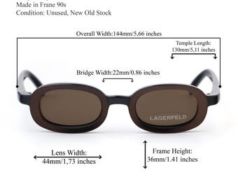Karl Lagerfeld Vintage 90s Sunglasses | Chunky Oval Acetate Frame