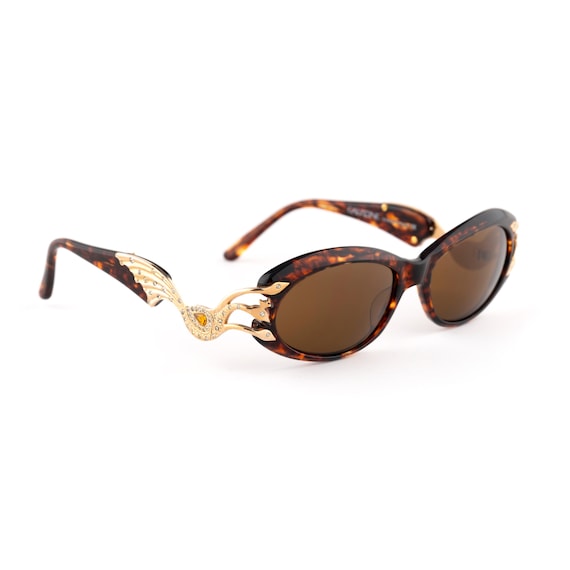 Vintage Galitzine Cat Eye Sunglasses: 90s Tortoise Shell  display picture 3