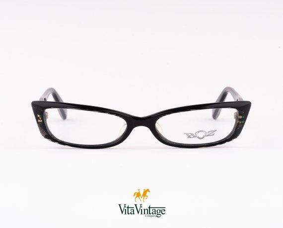 Boz Daphnee vintage eyewear, 90s black rectangle … - image 3