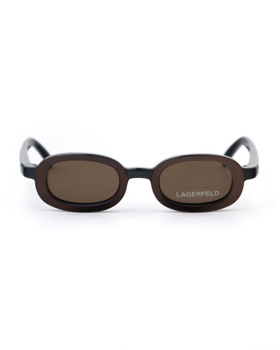 Karl Lagerfeld Vintage 90s Sunglasses | Chunky Oval Acetate Frame
