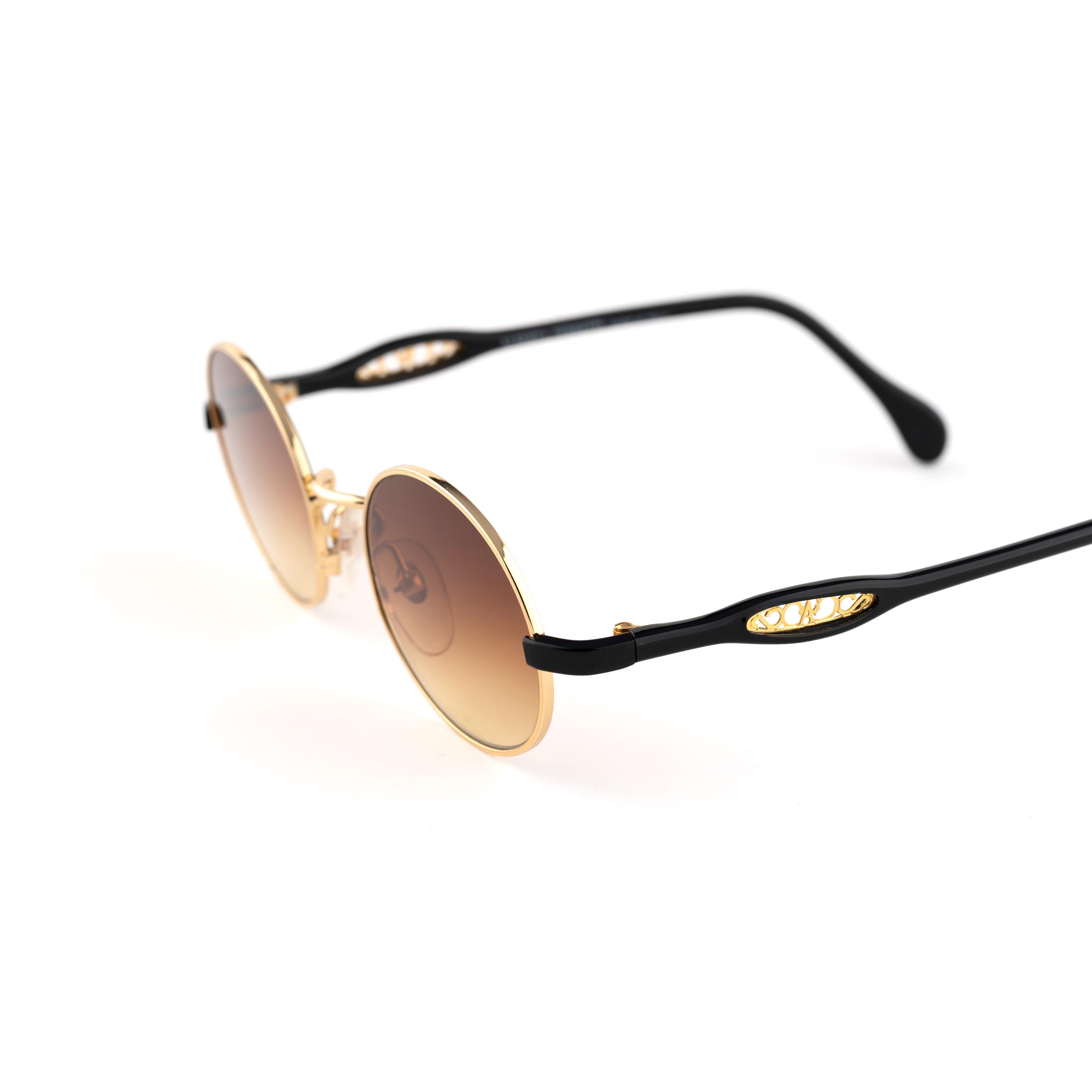 Gold Oval Sunglasses, Alberta Ferretti 90s Vintage, Gradient  display picture 1