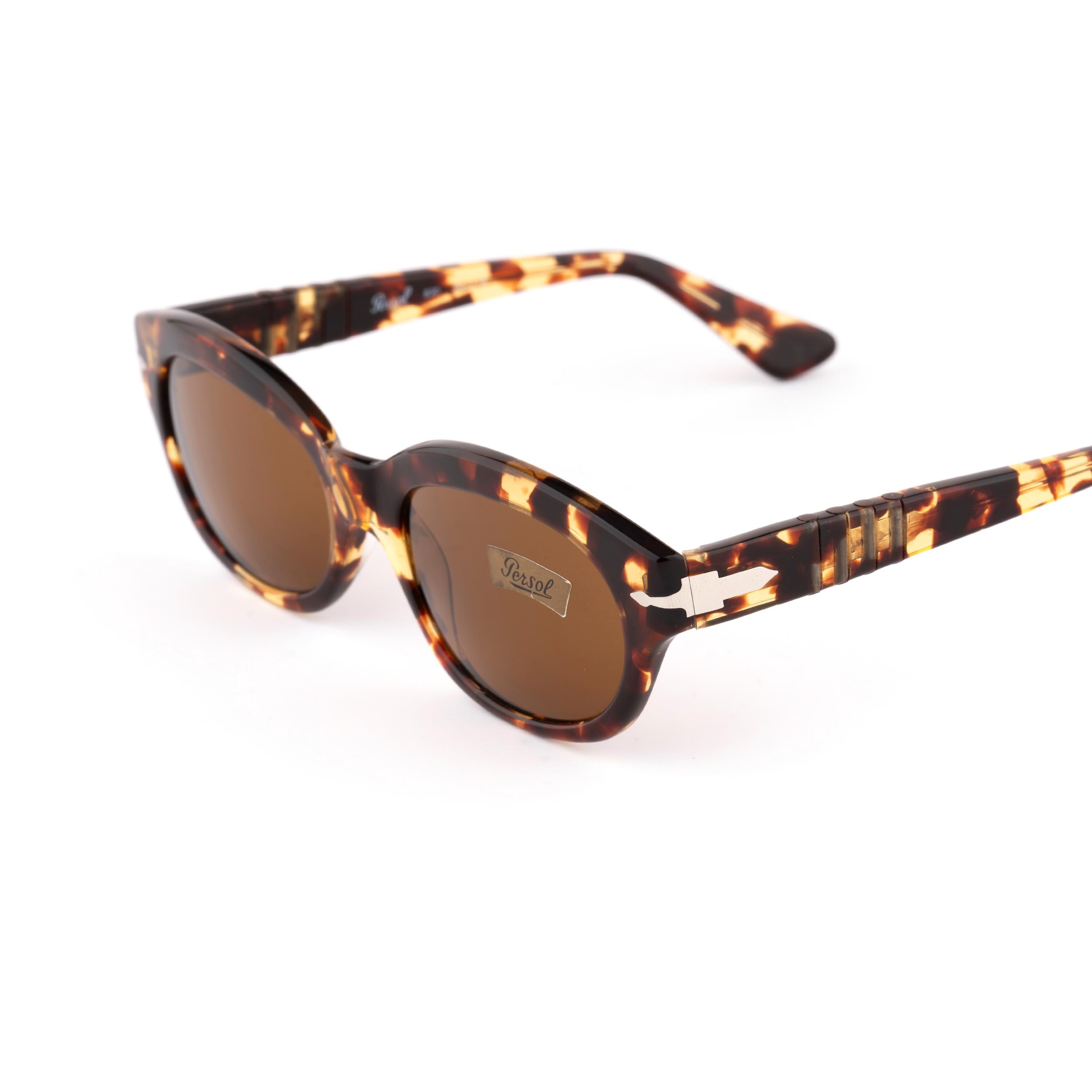 Persol Ratti 830 Vintage Sunglasses, 80s Tortoise Cat Eye, Wide