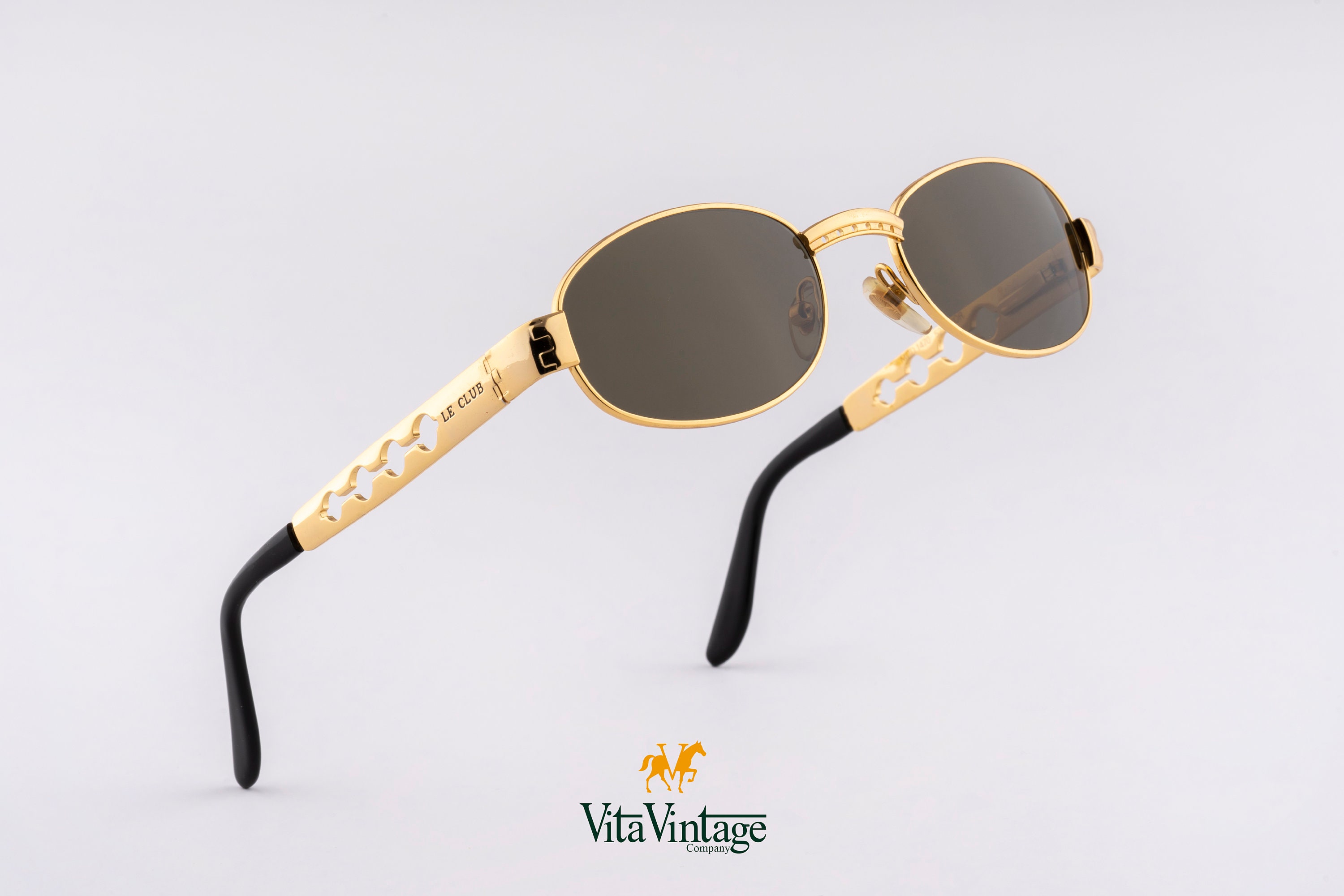 Steampunk Sunglasses - 90s Le Club 1470 OROR Gold Oval