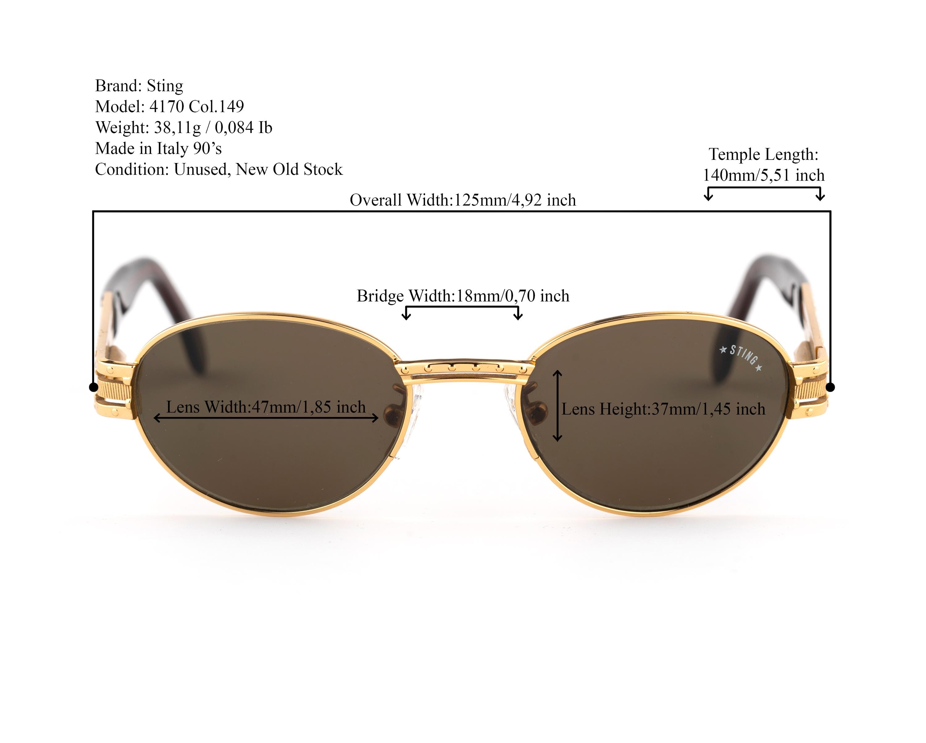 Sting Vintage 90s Sunglasses | Ornate Gold Oval Metal Frame Made
