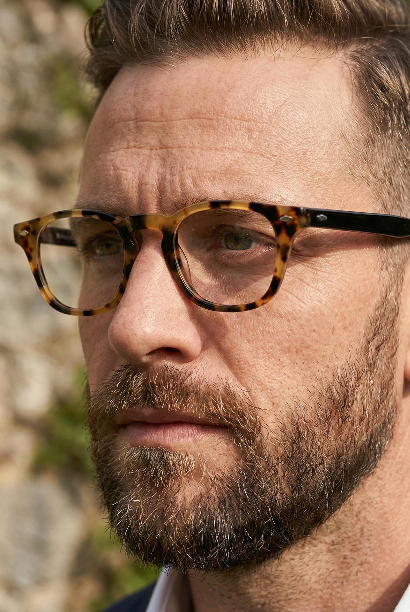 Havana Tortoise & Brown Square Eyeglasses, Handmade Italy  display picture 1