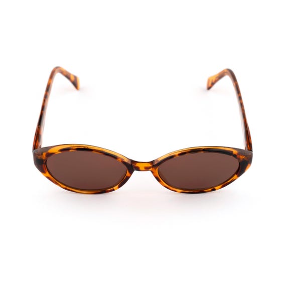Tortoise Oval Sunglasses, Madonna 90s Vintage, Slim Cat Eye  display picture 1