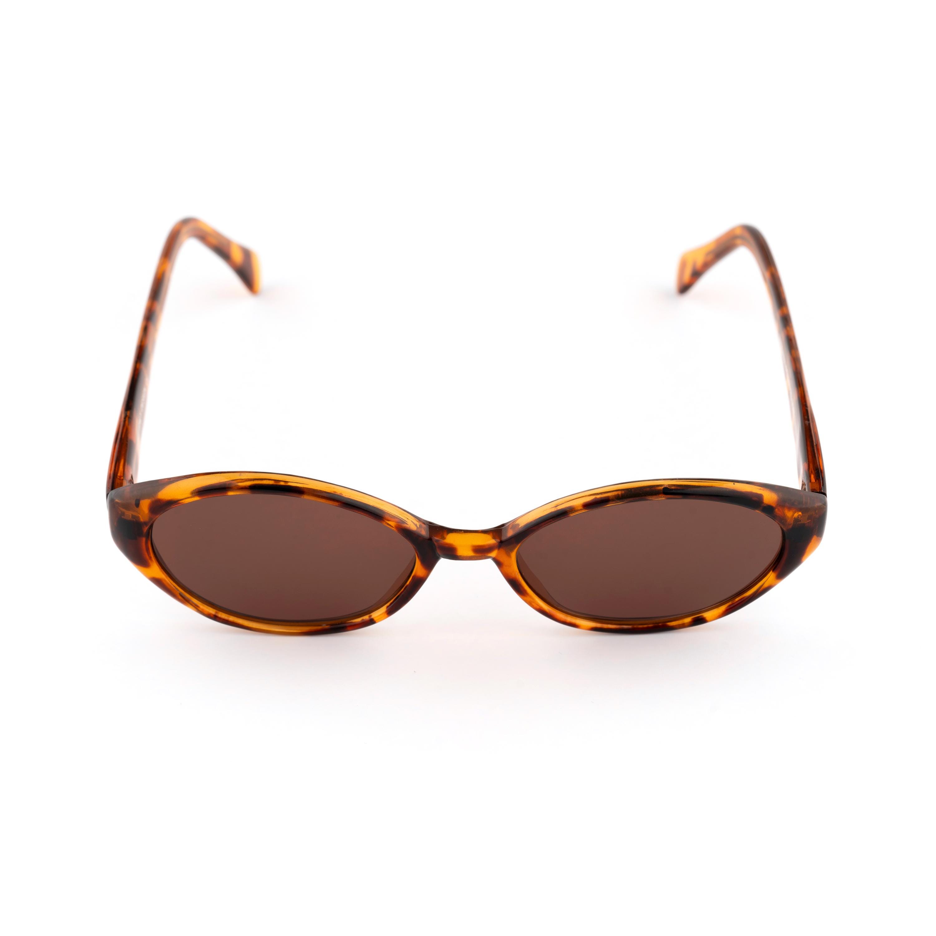 Tortoise Oval Sunglasses, Madonna 90s Vintage, Slim Cat Eye Frame