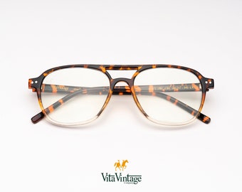 Lunettes de style aviateur Vita VV 1007 vintage, monture écaille de tortue, verres bloquant la lumière bleue, lunettes pour hommes et femmes, cadeau pour elle, cadeau pour lui, artisanat