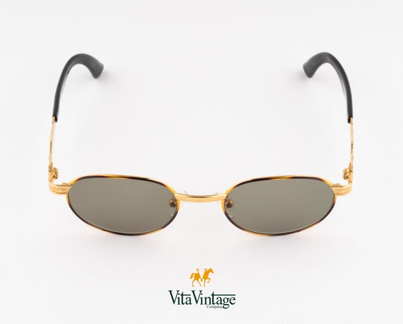 Sting 4089 sunglasses, 90s gold oval tortoise wom… - image 6