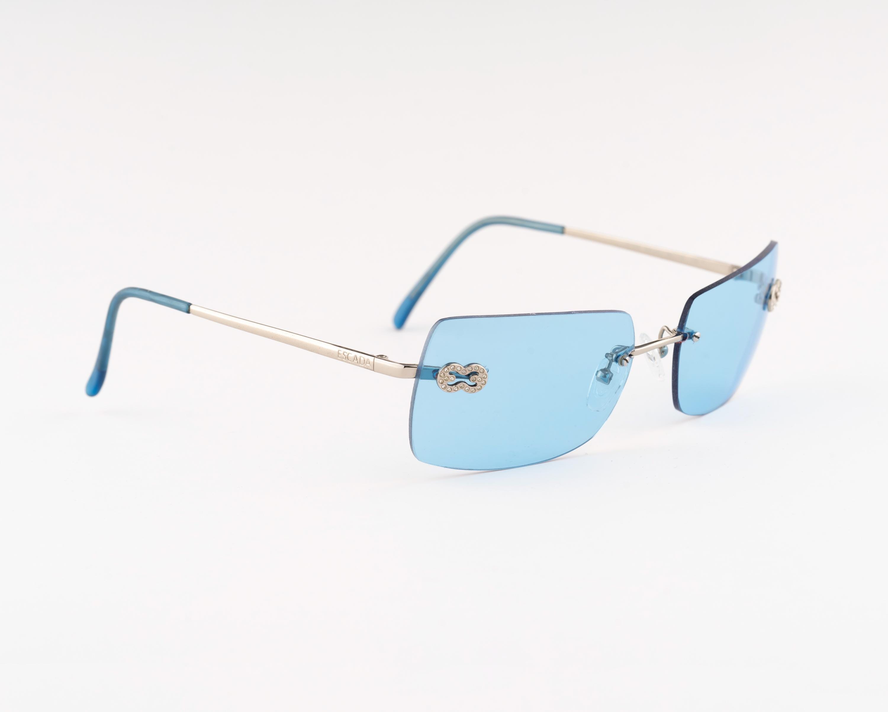 Escada 90s Rimless Sunglasses: Silver Rectangle Frames  display picture 1