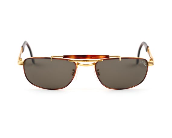 Vintage Aviator Sunglasses, 90s Double Bridge Frame, Gold  display picture 1