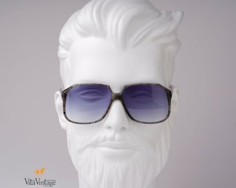 Rodenstock 361 Square Sunglasses - 80s Vintage German Blue Gradient Lenses Oversize Frames Gift for Mens - New Old Stock