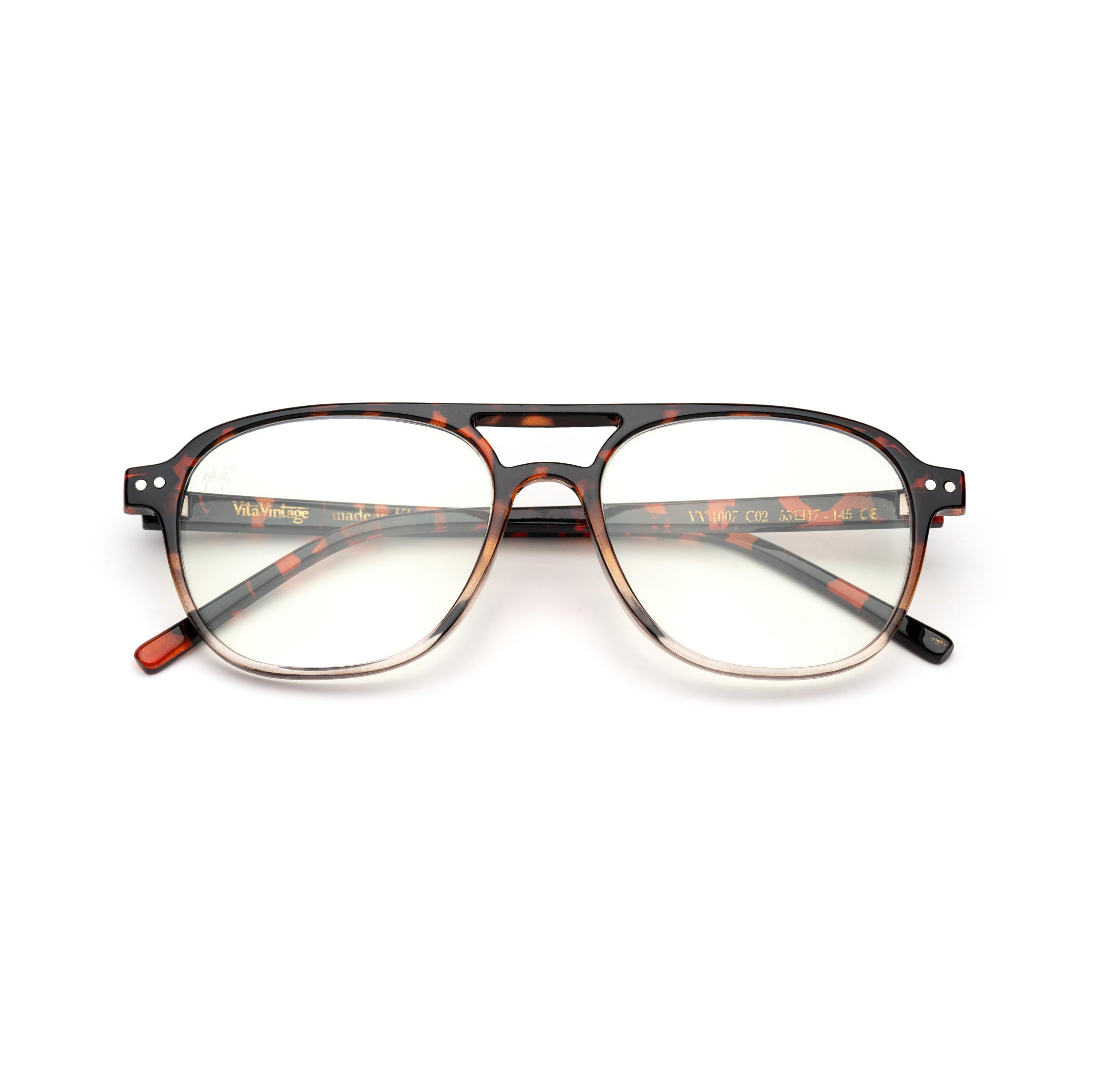 Blue Light Blocking Glasses, Tortoise Clear Aviator Frame, Vlux