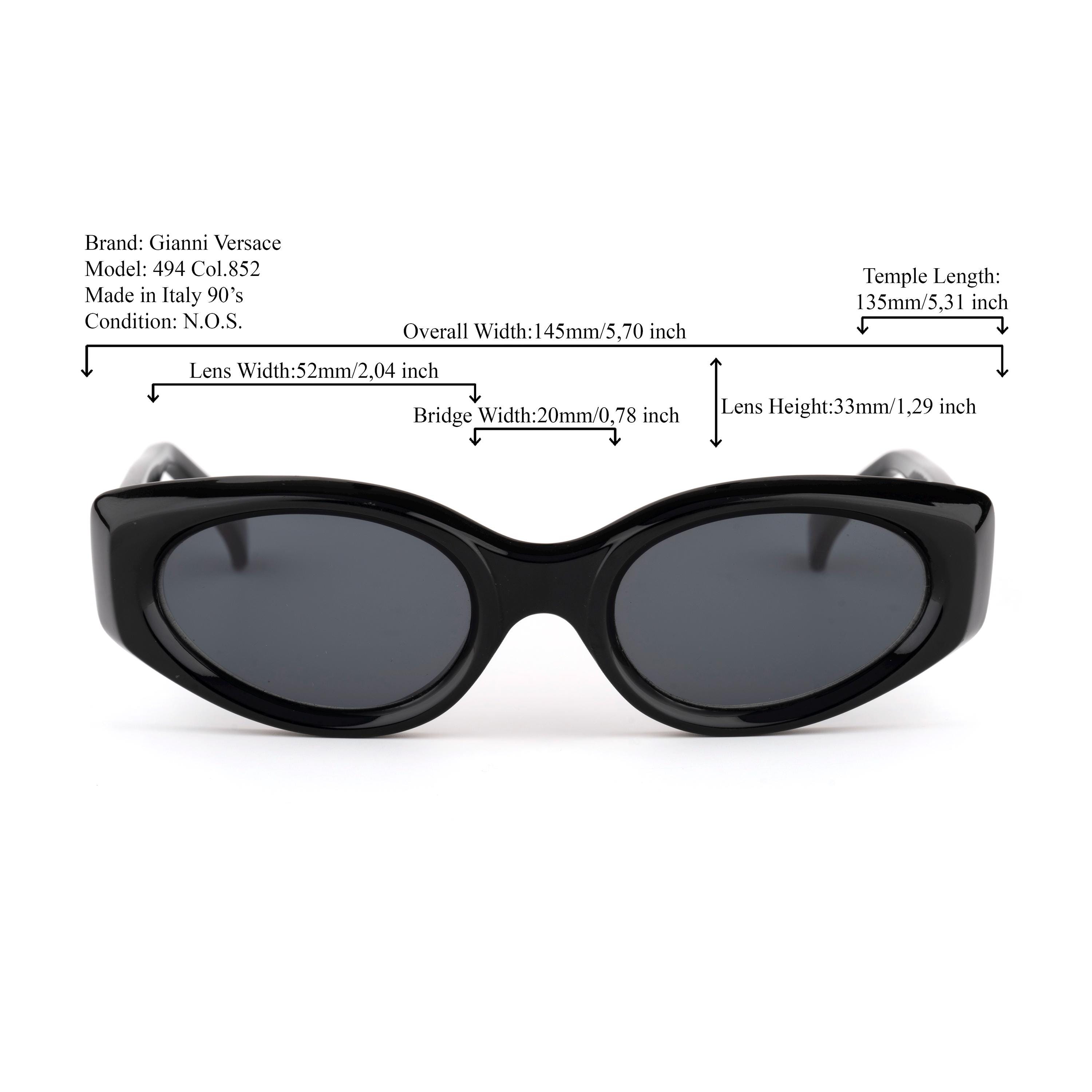 小物 GIANNI VERSACE MADE IN ITALY Gianni Versace 90s Sunglasses, Black Cat Eye Frame, Wide Fit 145mm