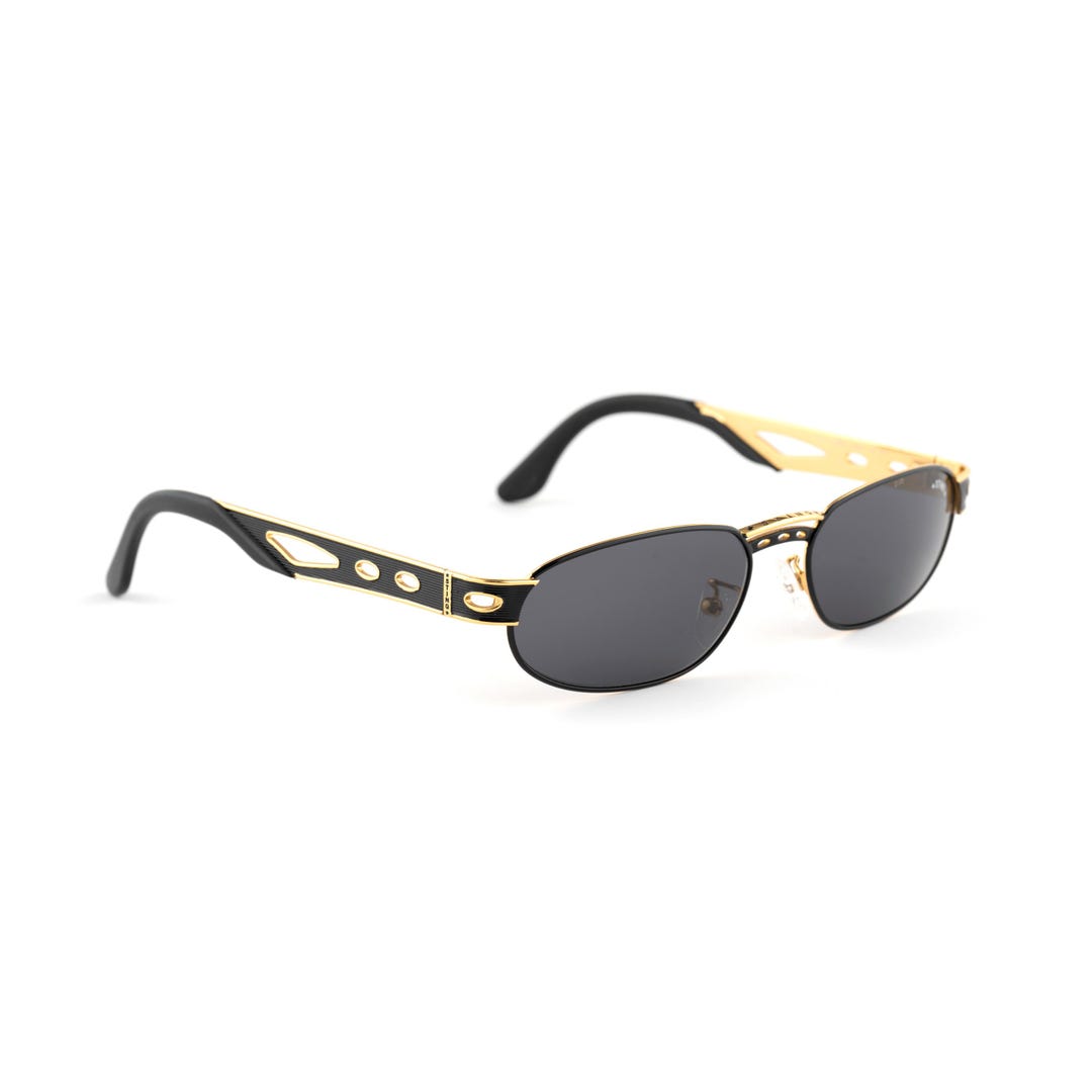 Sting Vintage 90s Sunglasses | Black Gold Matrix Cyberpunk Frame