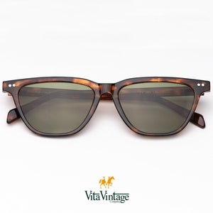 Vita Vintage 1005 Cat Eye Sunglasses - Retro Tortoiseshell Rectangle Frame Gift for Women - Handcraft