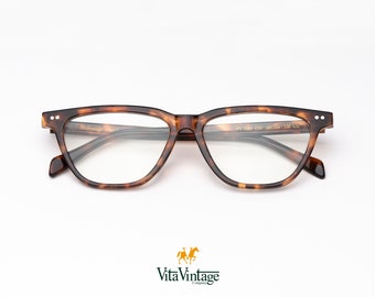 Vita Vintage VV 1005 eyeglasses, tortoise rectangle frame blue light blocking lenses men & women eyeglasses, gift for her Handcraft