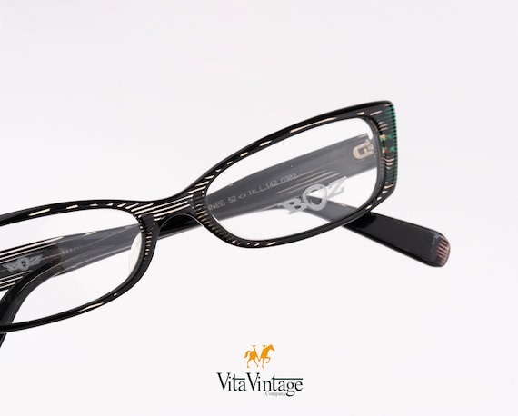 Boz Daphnee vintage eyewear, 90s black rectangle … - image 6
