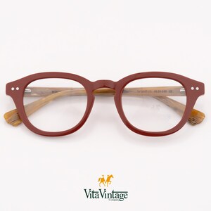 Red Italian Eyeglasses: Vita Vintage Small Square Frames