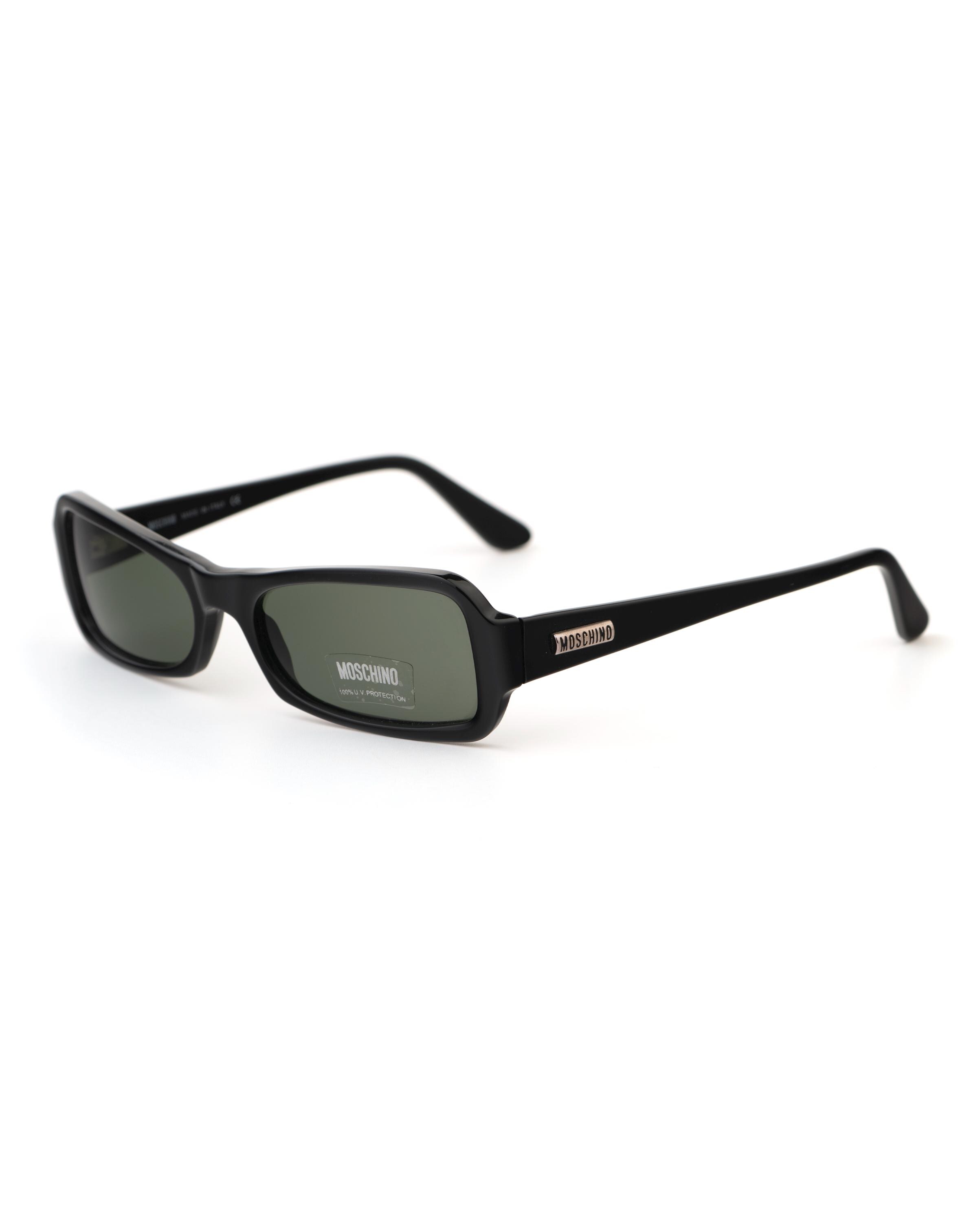 Y2K MOSCHINO Sunglasses Black Micro Rectangle Shades Moschino Sunglasses - Etsy Norway main image 4
