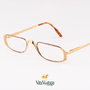 Marius Morel Vintage Gold Rectangle Eyeglasses - 90s Frames