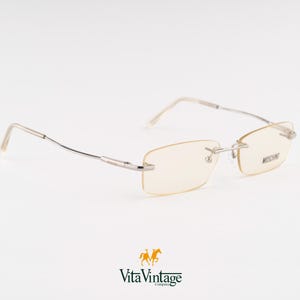 Lunettes de vue vintage Moschino M 3241 - Italie années 90, montures rectangulaires sans monture vintage pour femme et homme - New Old Stock