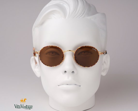 Vintage round sunglasses, Country 90s gold round … - image 1