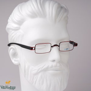 Guys Only 3080 90s Vintage Antique Red Small Rectangle Frame Gift for Mens - Made in Germany - New Old Stock