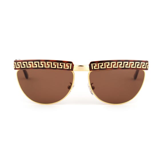 Gianni Versace S83 Sunglasses, 90s Vintage Gold & Brown Plated