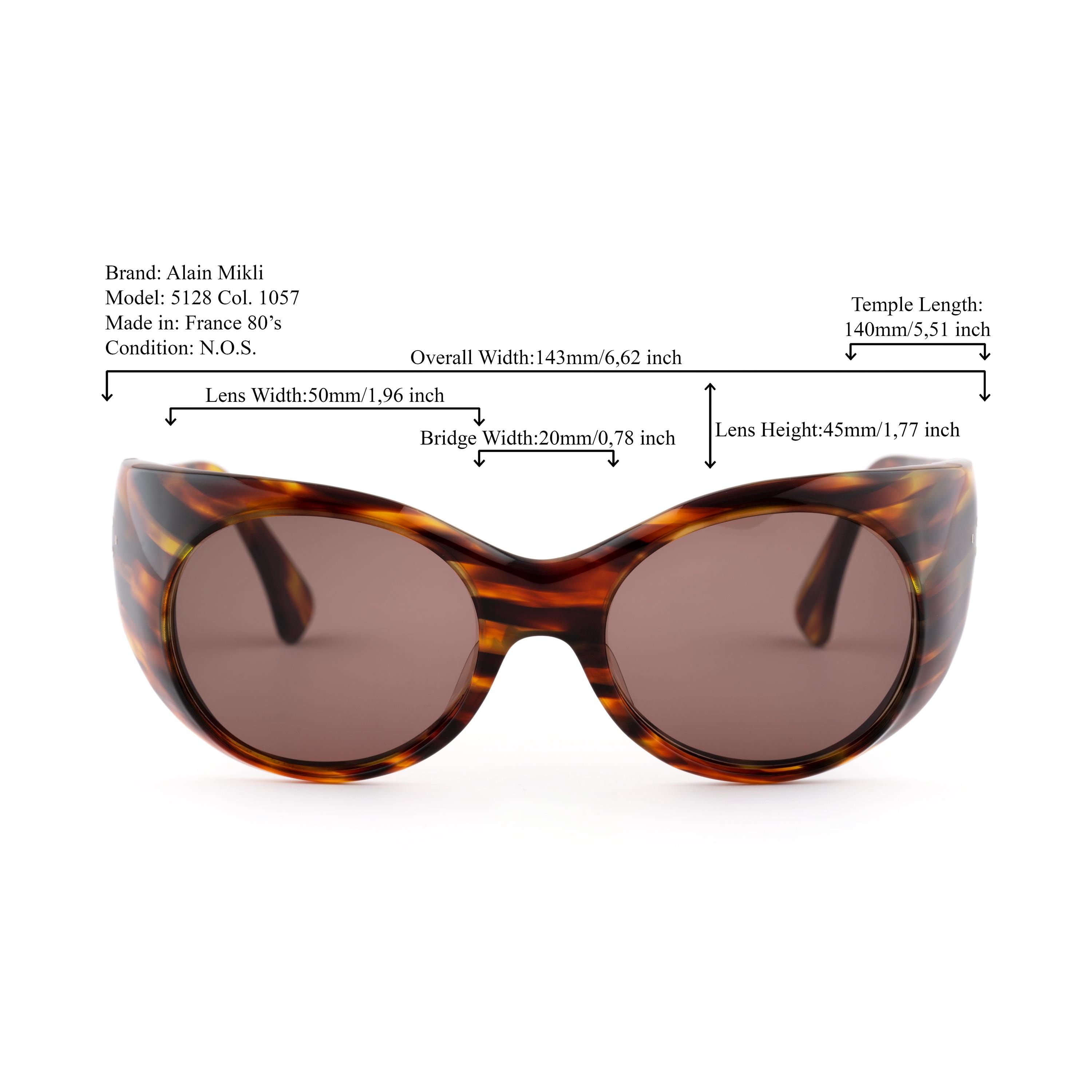 Chunky Tortoise Round Sunglasses, Alain Mikli 80s Vintage, Wide