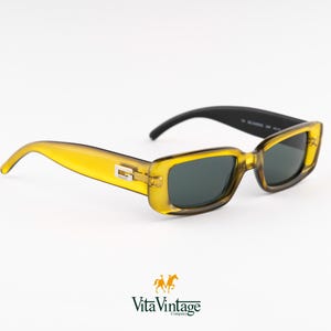 Gucci GG 2409/N/S Yellow Sunglasses 90s Rectangle Vintage Frames