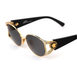 GIANNI VERSACE サングラス メデューサ ゴールド ベッコウ S64 Gianni Versace S64 Iconic Sunglasses, Gold Medusa Medallion, 90s