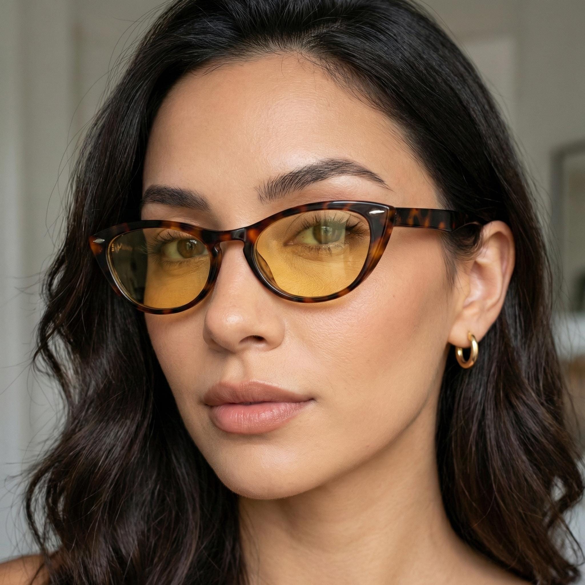 Ray-Ban Gold and tortoise Frame Black Lens Women\'s Sunglasses - Cat Eye Style Ray-Ban RX7046 Tortoise Eyeglasses | Includes FREE Rx Lenses main image 3