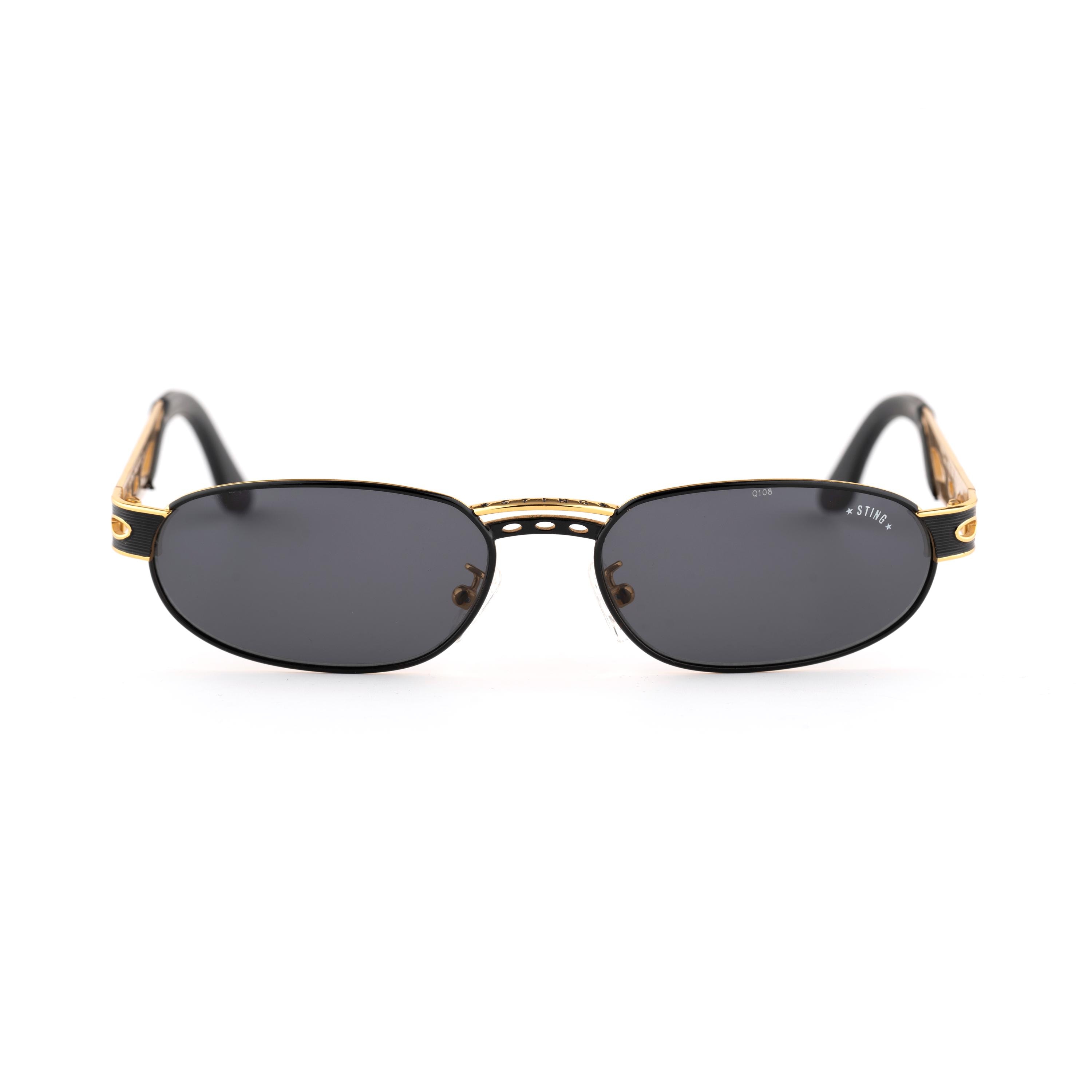 Sting Vintage 90s Sunglasses | Black Gold Matrix Cyberpunk Frame