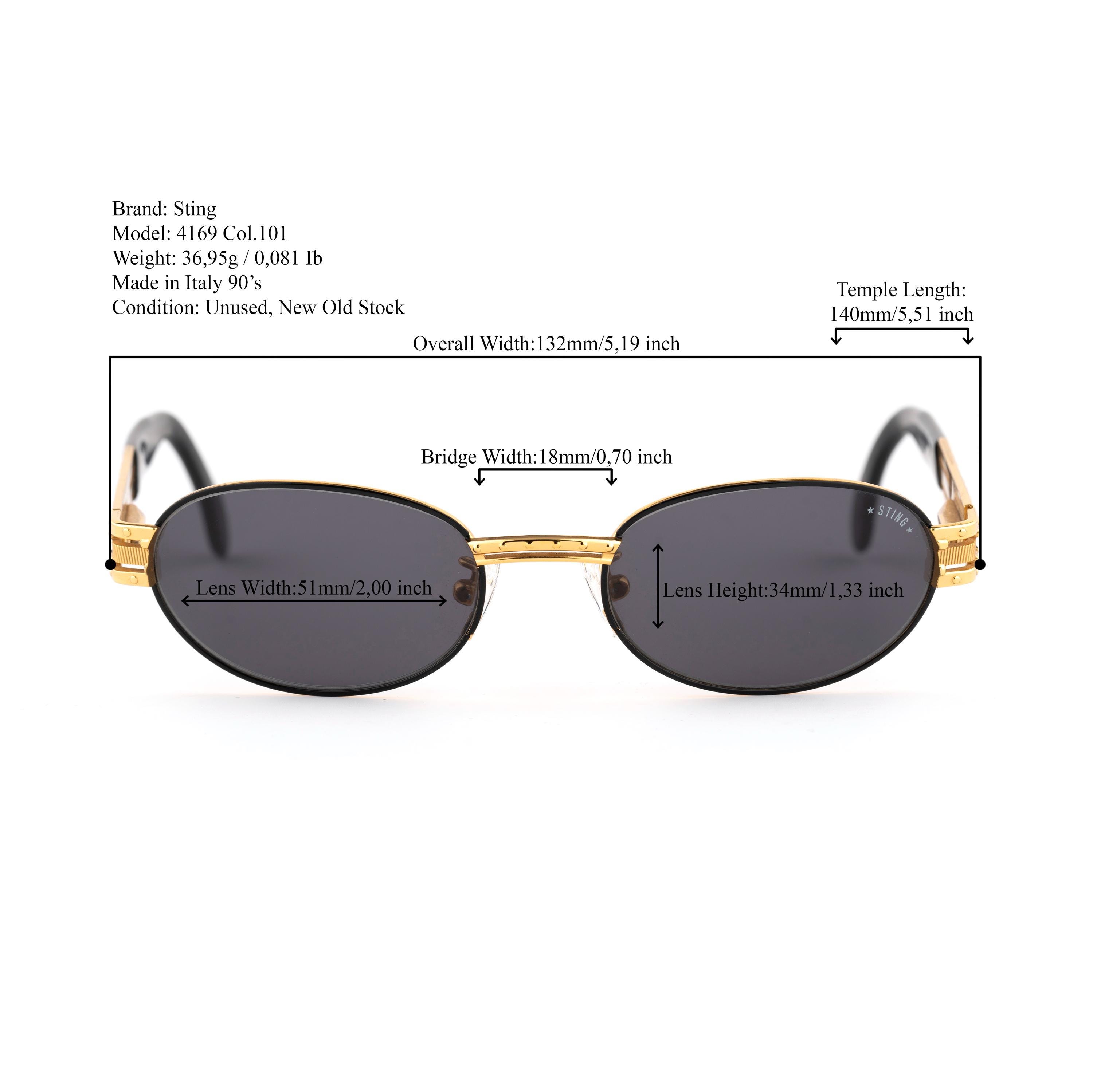 Vintage 90s Steampunk Sunglasses, Black & Gold Oval Frames