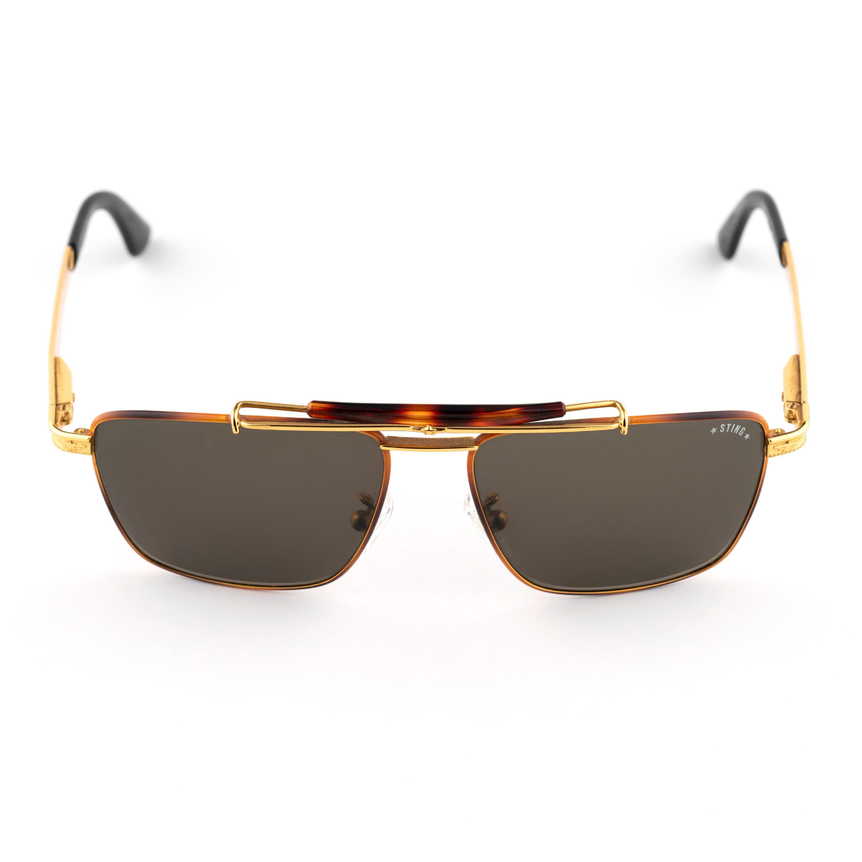 Sting Vintage 90s Navigator Sunglasses | Gold & Tortoise Metal