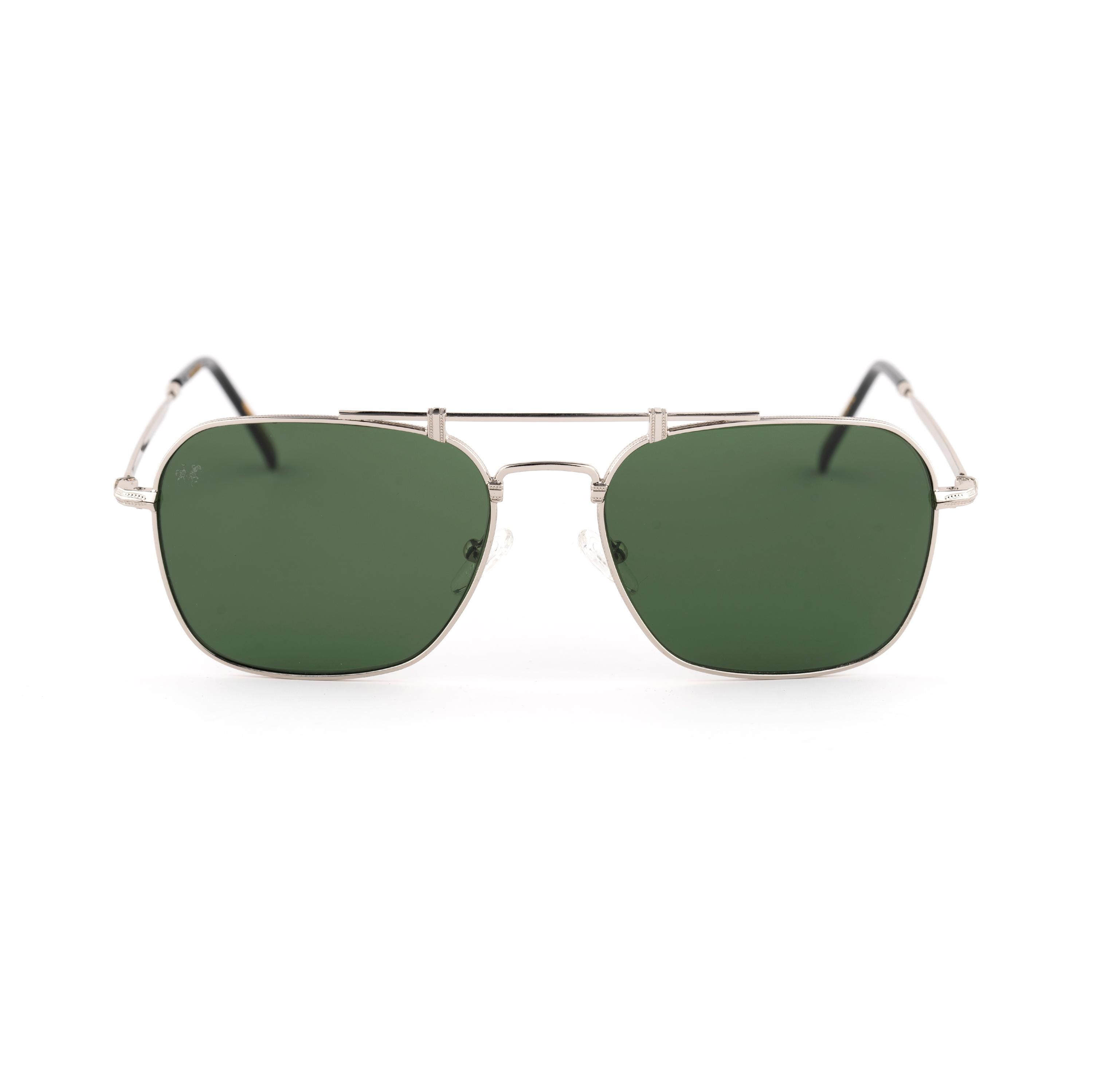 Aviator Silver Sunglasses with Dark Green Lenses Silver Lightweight Flexible Aviator Gradient Sunglasses with  main image 2