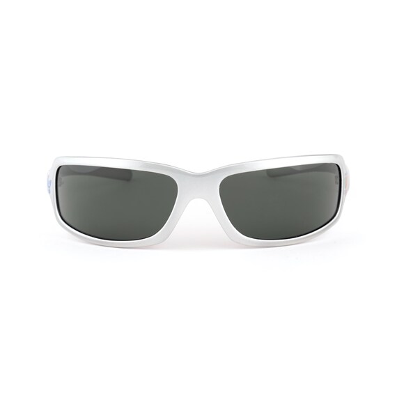 Rare Discontinued Coloreyes Sunglasses 2R Italy - Color Eyes Glasses - Silver Y2Skate Metallic Silver – Futuristic Wrap-Around Sunglasses  main image 3