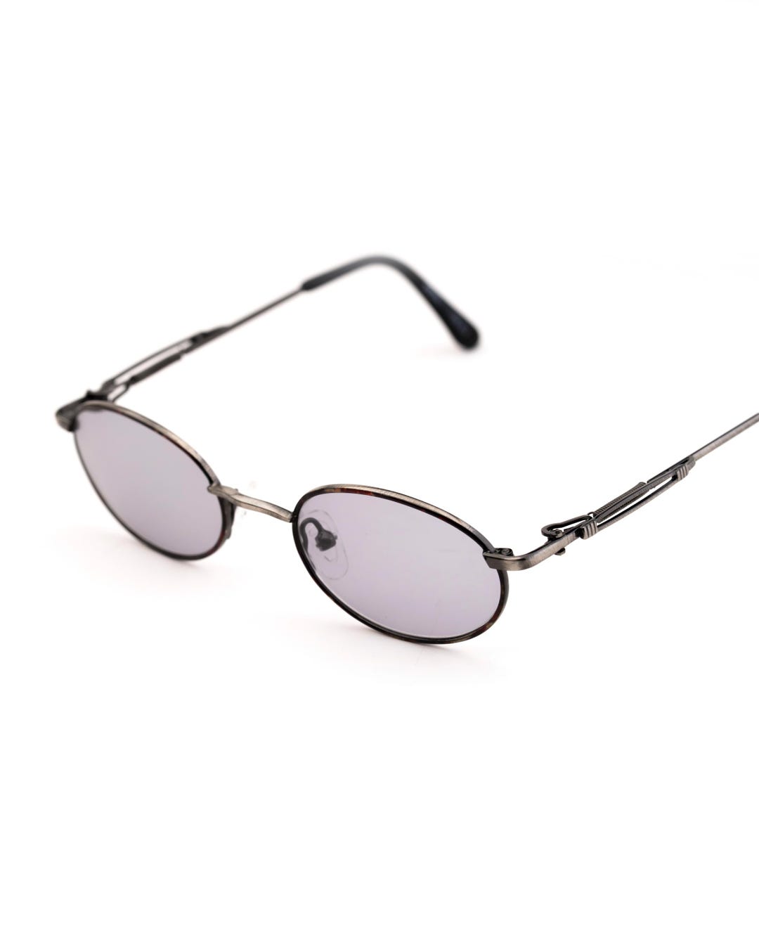 Steampunk Oval Glasses, Small Petite Fit 129mm, Antique Silver