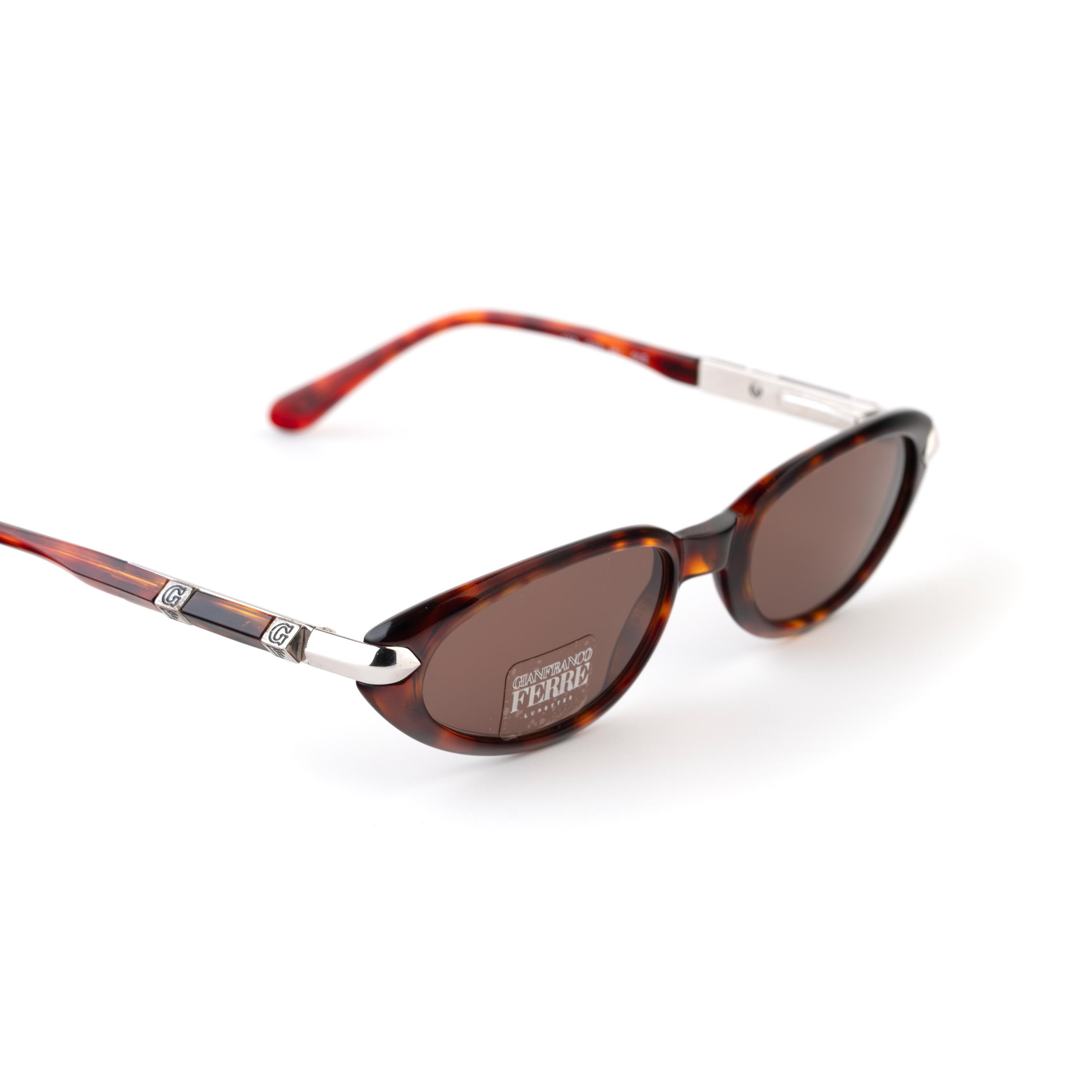 Gianfranco Ferre Vintage 90s Sunglasses | Oval Tortoise 