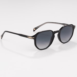 Black Square Sunglasses, Chianti Occhiali Sistina C3 Italian High Quality Acetate Frames Smoke Gradient Lenses Gift for Women and Mens