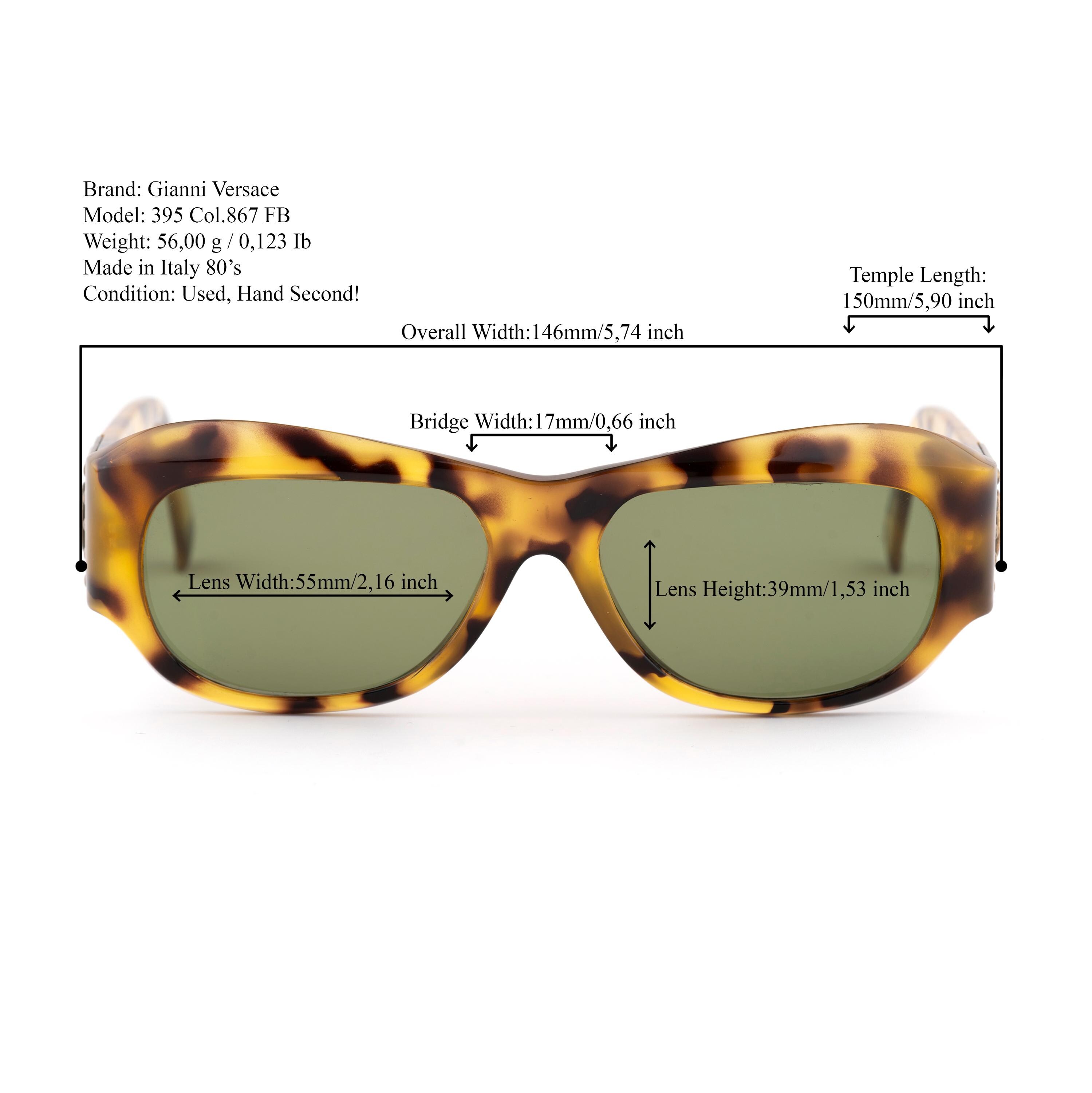 Chunky Tortoise Sunglasses, Gianni Versace 395, Wide Fit 