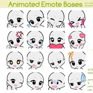 Basi per emote fai-da-te STATICHE+ANIMATE con 2 cornici per emote animate (licenza commerciale inclusa) per Twitch e Discord