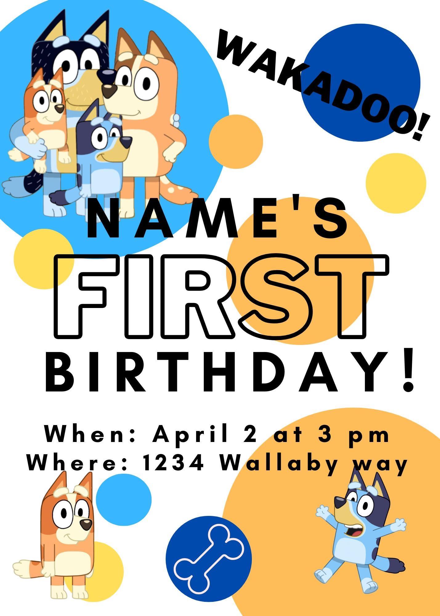 Bluey Invitation - Etsy Australia