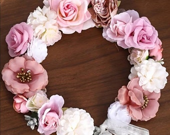 Floral handmade wreath or Headpiece for weddings or other occasions