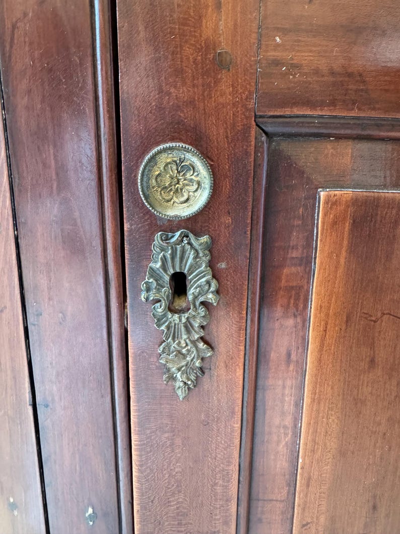 Vintage Panel Door Corner Wall Hanging Shelving Dark