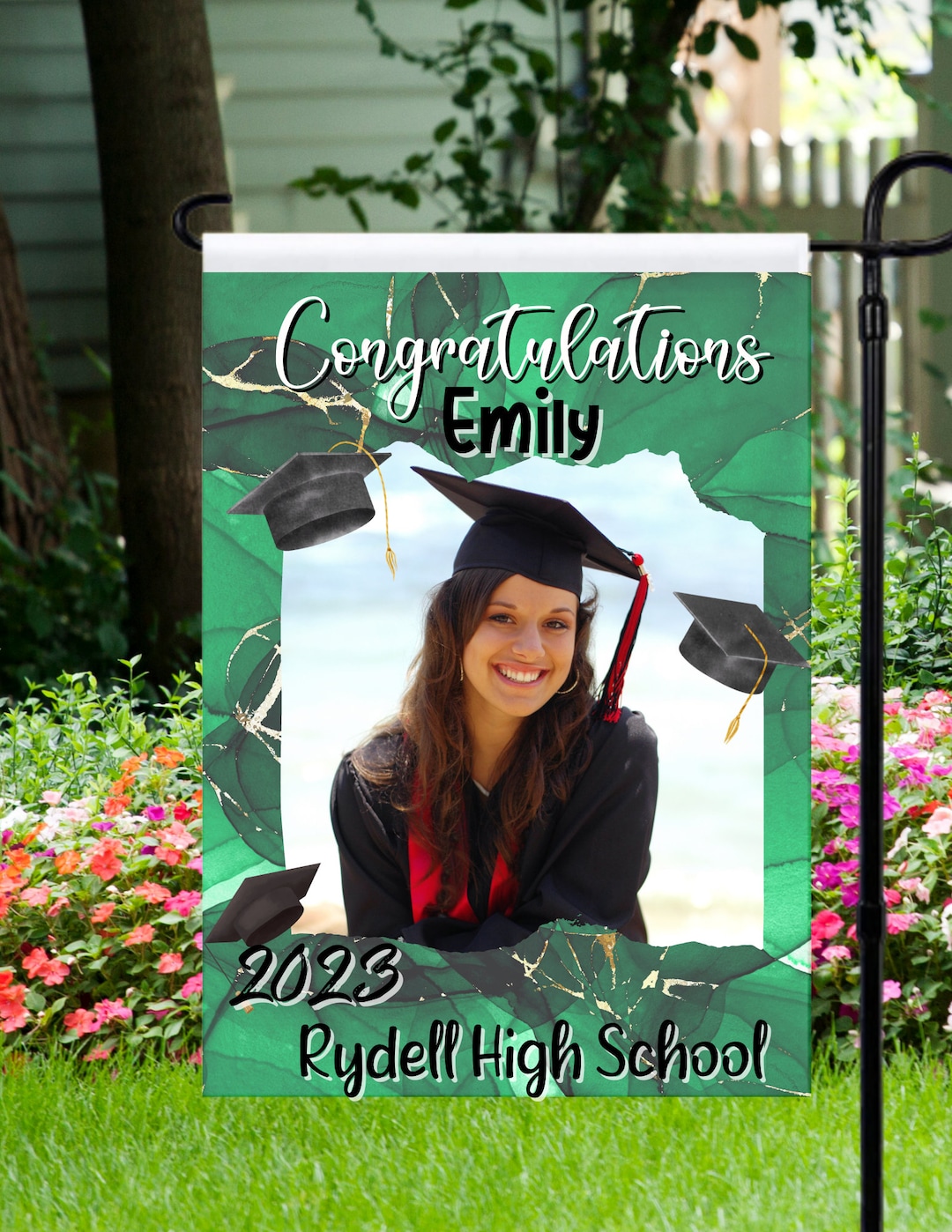Personalized Graduation Garden Flag, Customized Garden Flag, Graduation