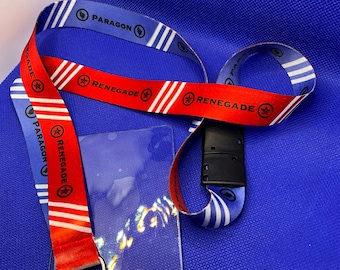 Paragon/Renegade Red, Blue or Both Cosplay, Alignment Lanyard for Mass Effect.