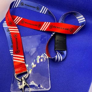 Paragon/Renegade Red, Blue or Both Cosplay, Alignment Lanyard for Mass Effect.